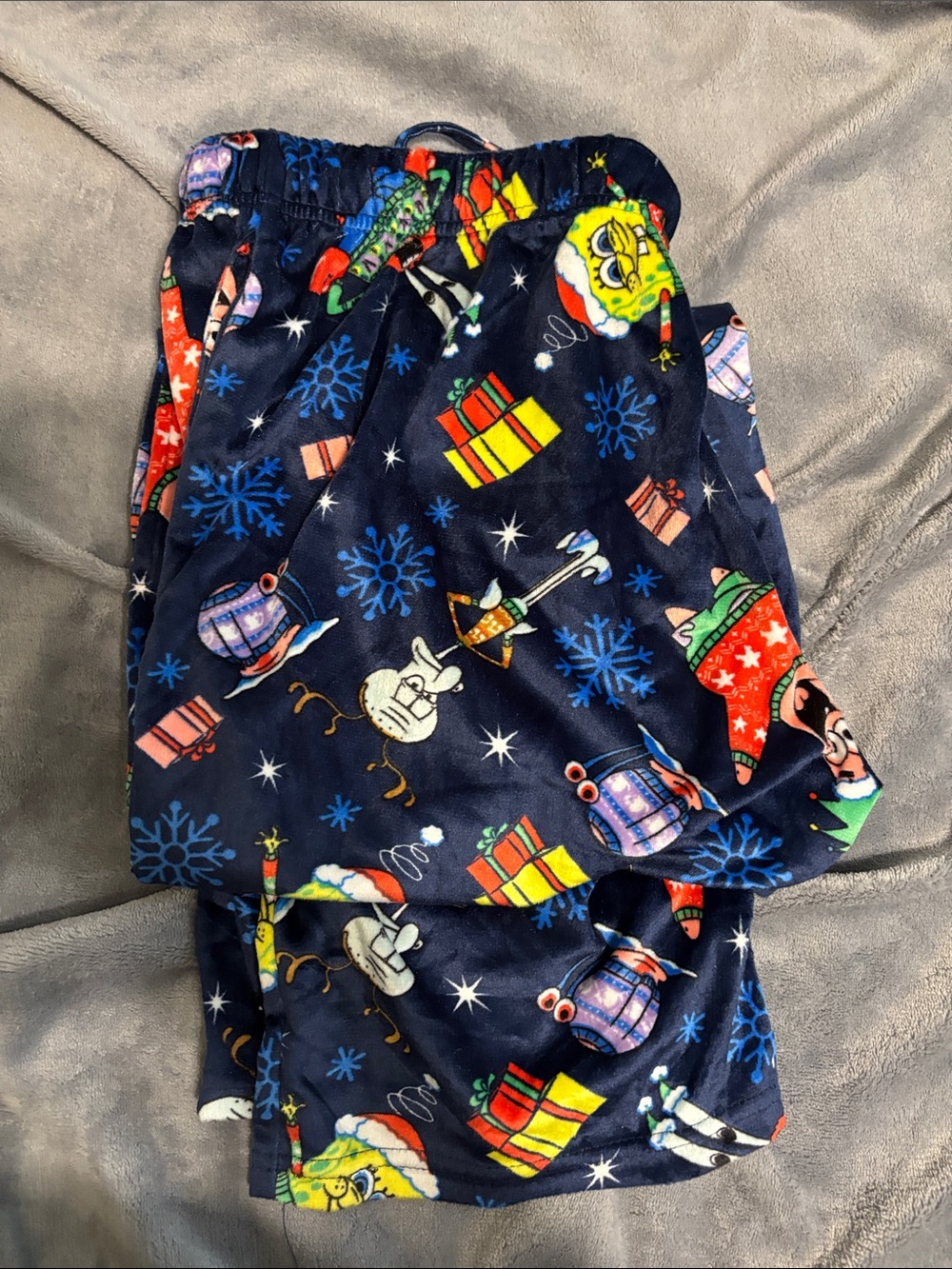 SpongeBob Squarepants Navy Blue Kids Holiday Pajama Bottoms
